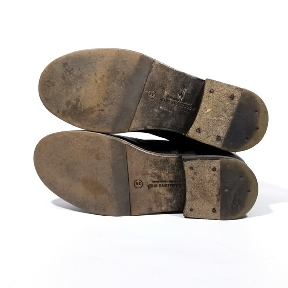 Allsaints Damisi Leather Buckle High Top Block Combat Boots 90s Biker Grunge 7 - Picture 7 of 11